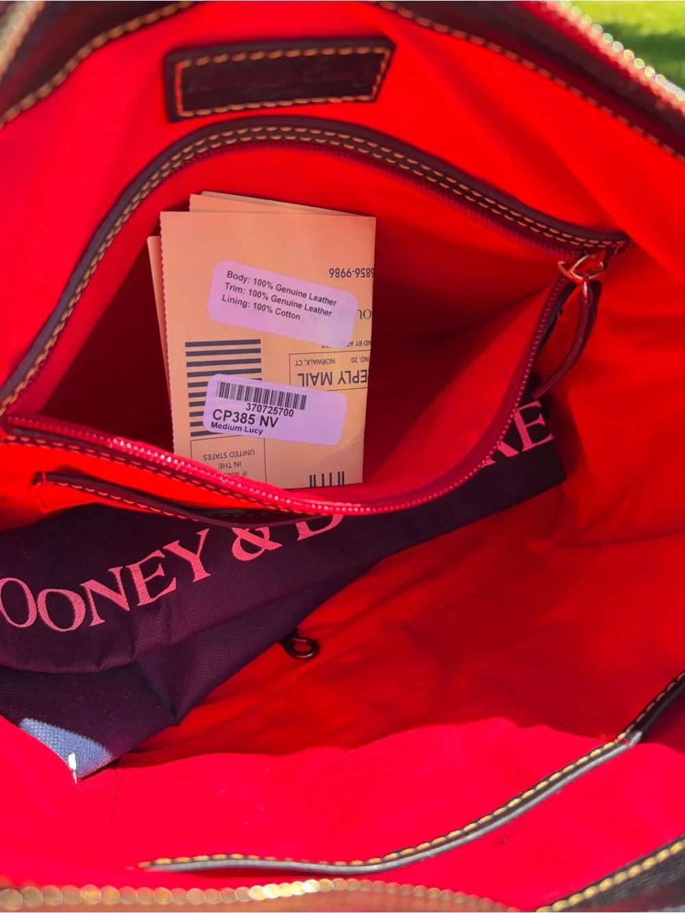 Dooney & Bourke Medium Lucy Navy Blue Florentine Leather Hobo NWT